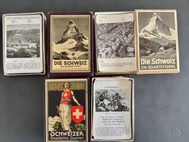 3 alte Quartette "Schweiz" antik