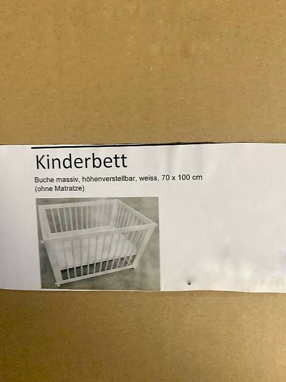 Betten: Neues Massivholz Babybett, weiss – Neu und originalverpackt aus Jonen von 8916 1