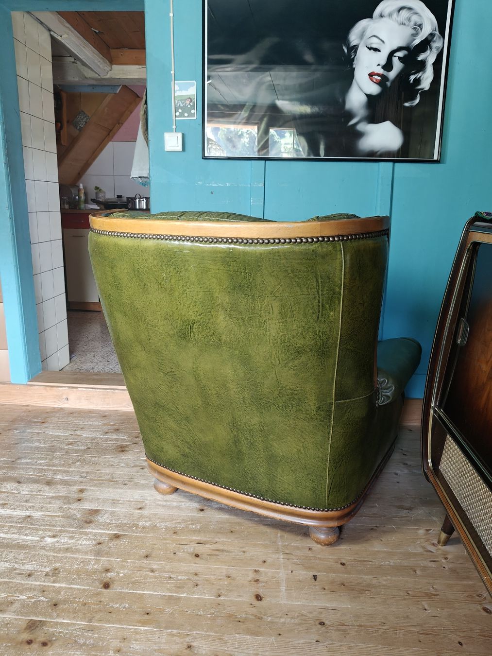 Chesterfield Poltrone: grüner Chesterfield Leder Sessel  – Usato da Ebnat Kappel venduto da Noah2512 3