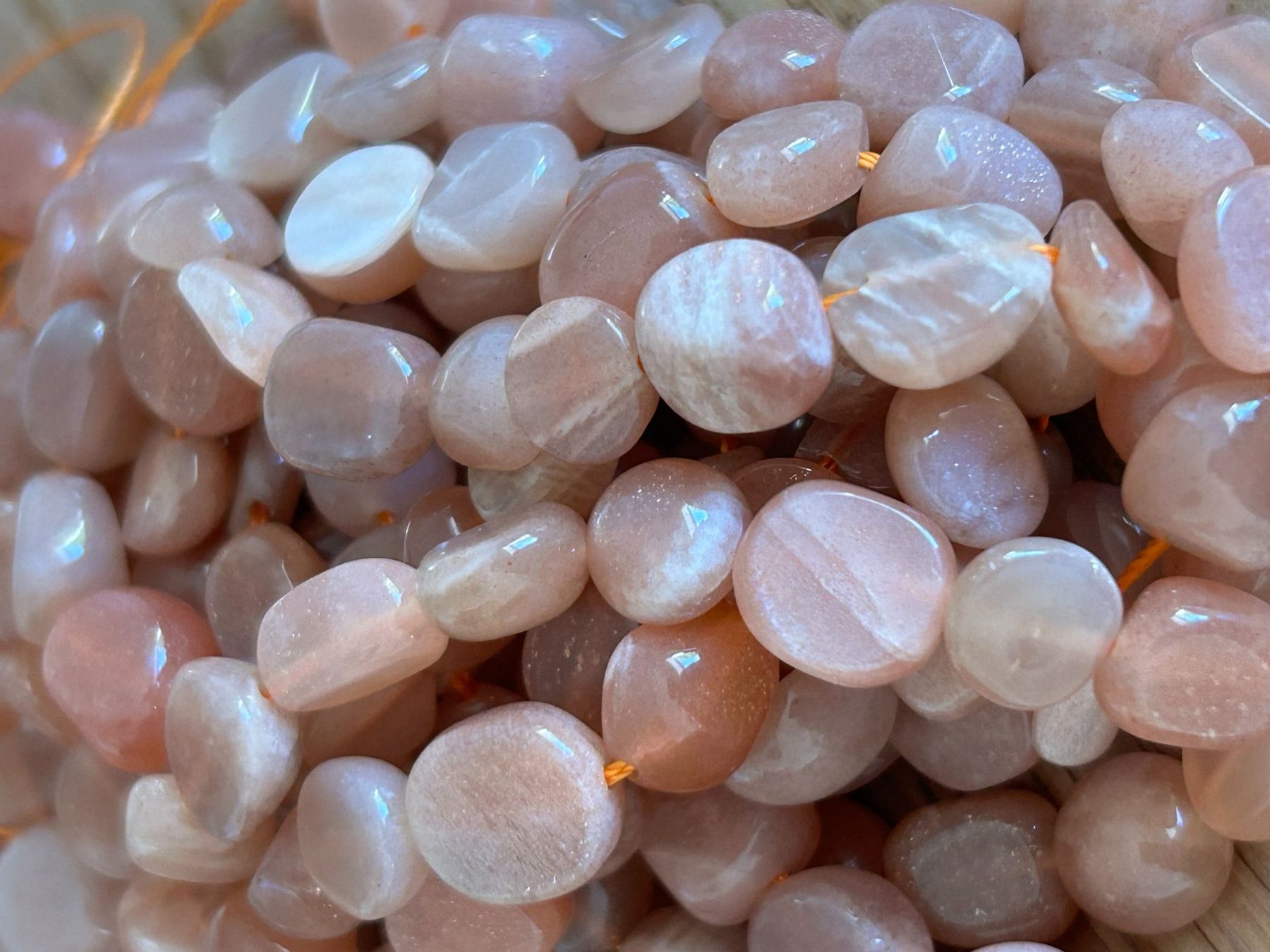 Pietre preziose: Strang echte Sunstone Nuggets 8-10 mm – Nuovo e nell'imballaggio originale da Niederrohrdorf venduto da Ytobi