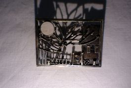 Hütte mit Mond - Silber 925 Brosche/Anstecker - Sterling