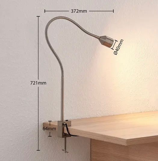 Lampade: Lindby Hanilo LED-Klemmleuchte, nickel satiniert – Nuovo e nell'imballaggio originale da Basel venduto da Seifehuesli 4