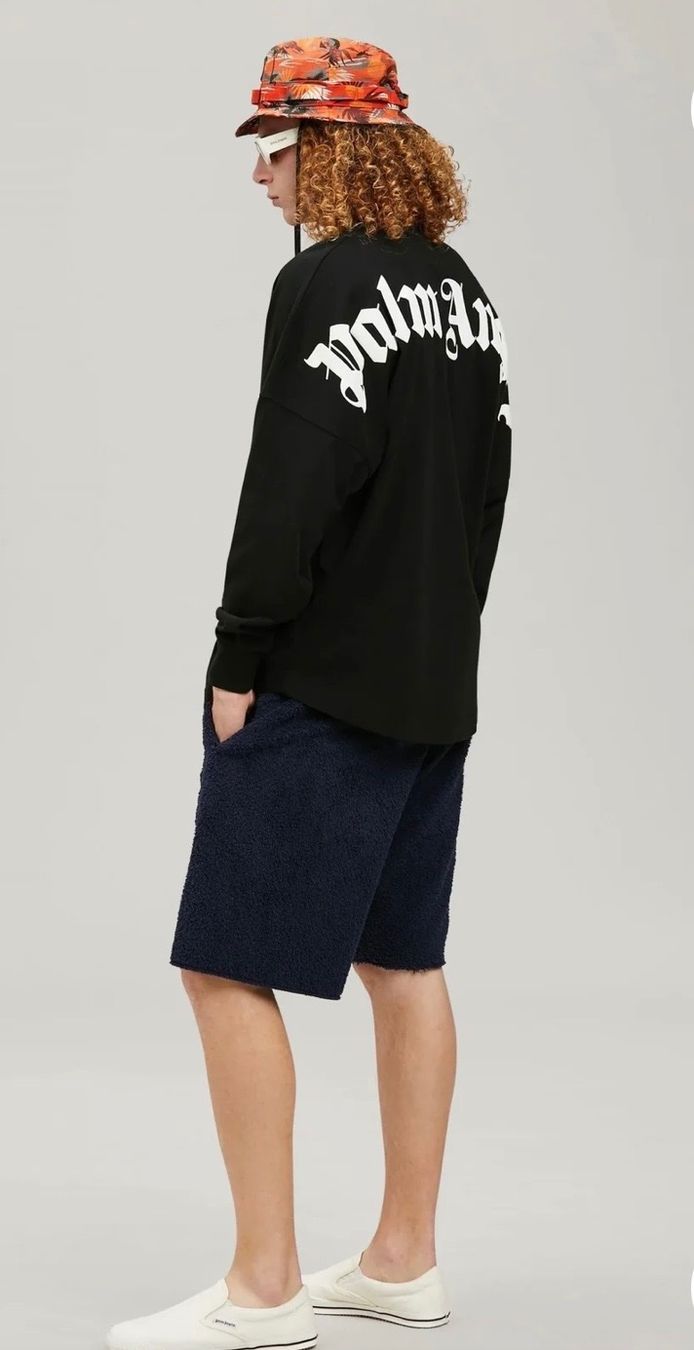 Palm Angels T-shirt: Palm Angels Langarmshirt Black Off-White TEE – Nuovo e nell'imballaggio originale da Zollikerberg venduto da Onetop