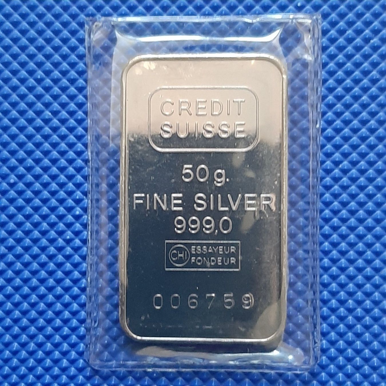 Metalli preziosi: 50 grammes Fine Silver Credit Suisse – Nuovo e nell'imballaggio originale da Carouge GE venduto da cecob0909