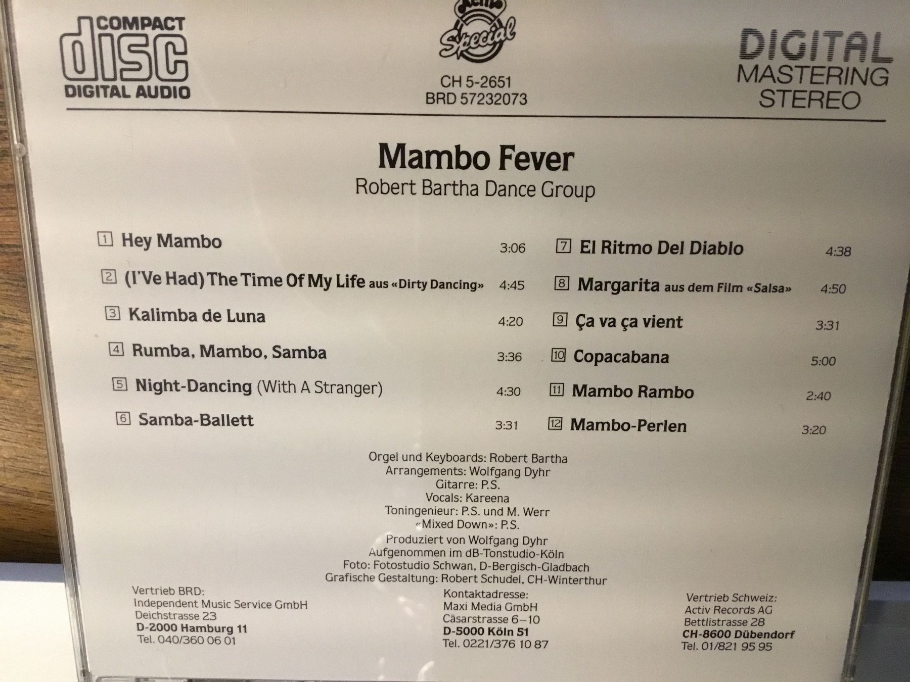 CDs: CD Robert Bartha Dance Group Mambo Fever  , – Gebraucht aus Thierachern von sweden08 1