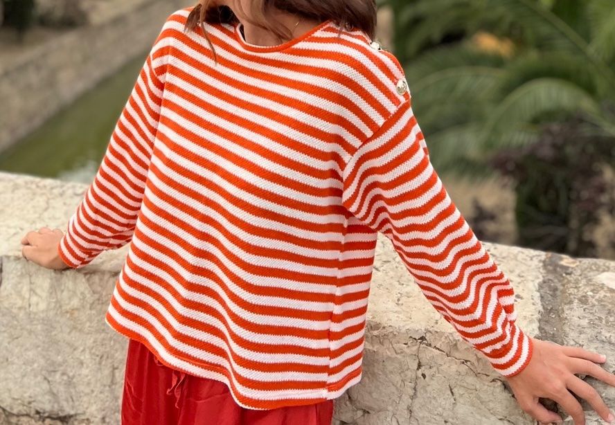 Pulls & Sweat-shirts: Pullover gestreift, beige/orange, Gr. S – D'occasion à Triesen par atos87