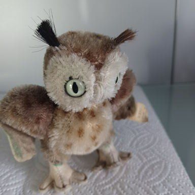Steiff Giocattoli: Steiff winzige 10 cm grosse Eule 1967 – Usato da Abtwil SG venduto da luupsy 4