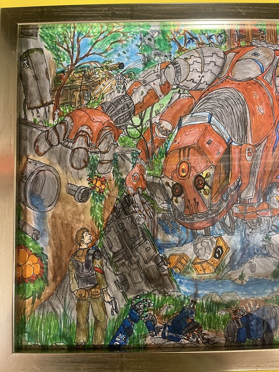 Tableaux: Originalgemälde Roboter im Wald, handsigniert Patrick 23.6.2 – Neuf (Voir description) à Oberentfelden par kar_sd97 1