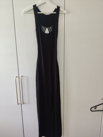 Elegantes schwarzes Sommerkleid Gr. XS/S mit Cut-Out Rücken 