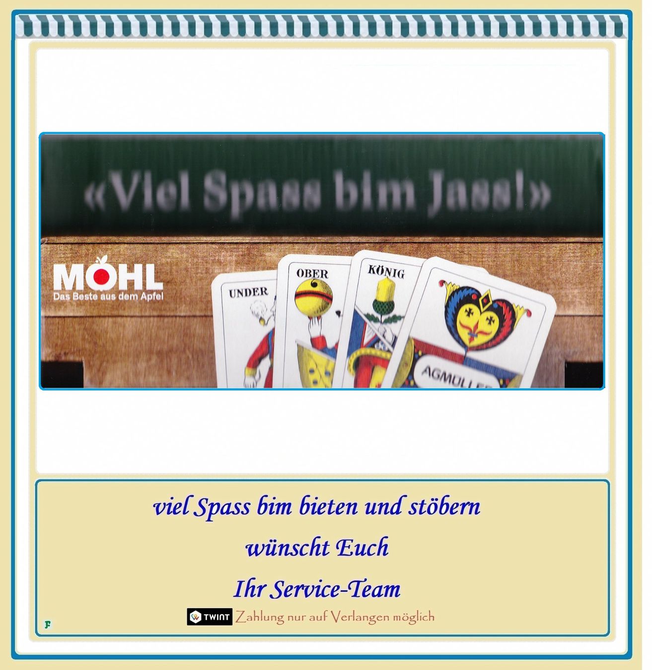 Giochi: Jass-Spielkarten in Etui – Usato da Münchwilen TG venduto da FLOHMIFLITZER 2