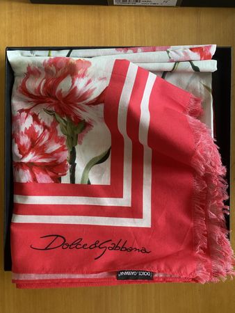 Dolce & Gabbana Foulard Blumenmuster pink weiss neu