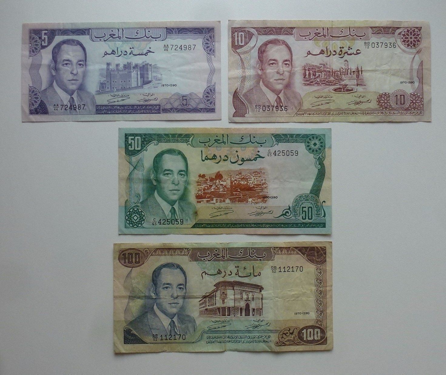 Banconote: Sammlung ++ 4 alte Banknote aus Maroc – Usato da Walkringen venduto da Casablanca777 1