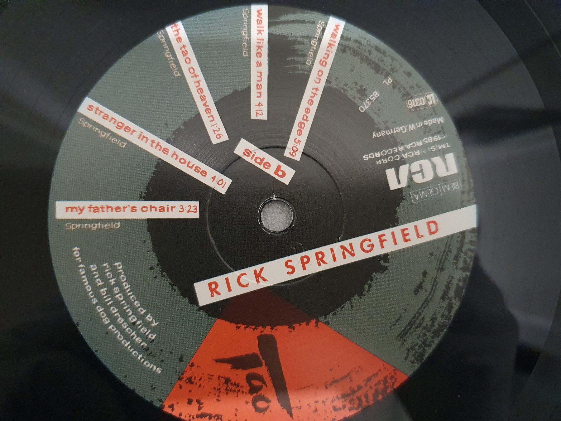 Schallplatten: Rick Springfield – Tao – Gebraucht aus Uster von Vinyl-Leidenschaft 7