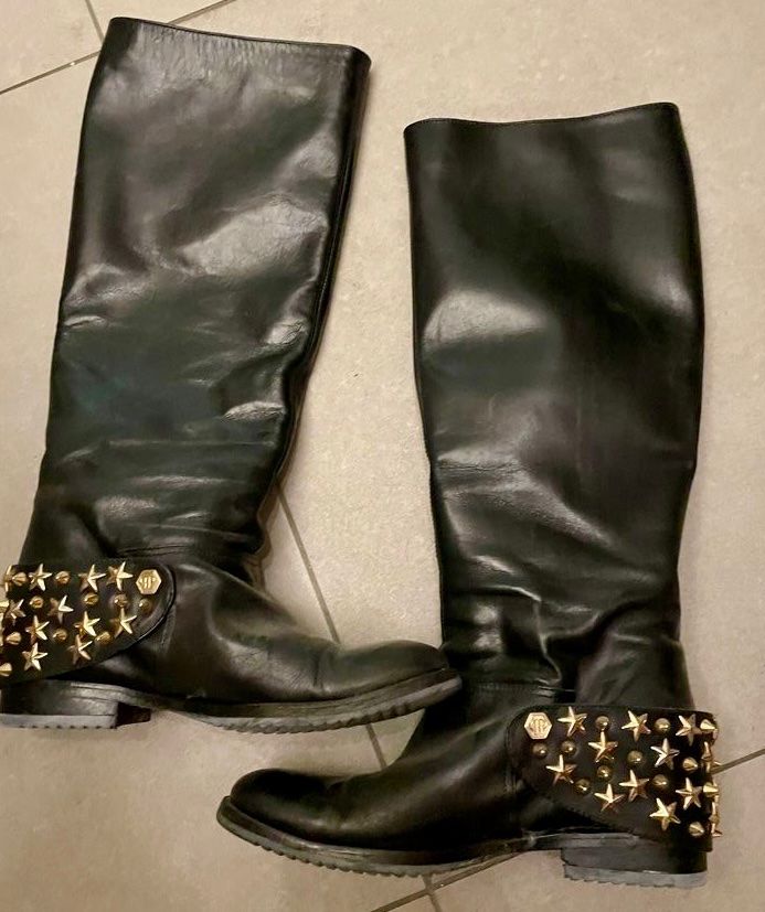 Philipp Plein Chaussures femmes: Seltene Philipp Plein Lederstiefel – D'occasion à Zürich par Sol65 2