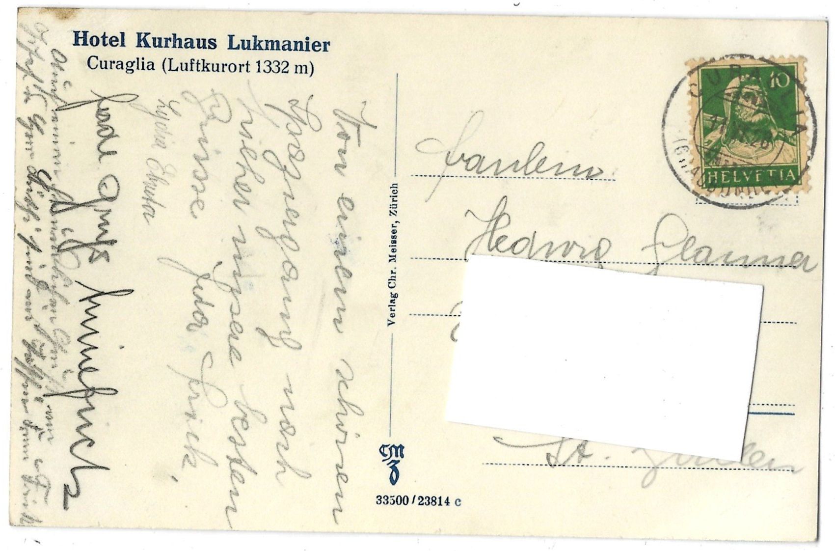Cartoline postali: Curaglia  mit  Piz  Muraun – Usato da Bütschwil venduto da Jackson1A 1
