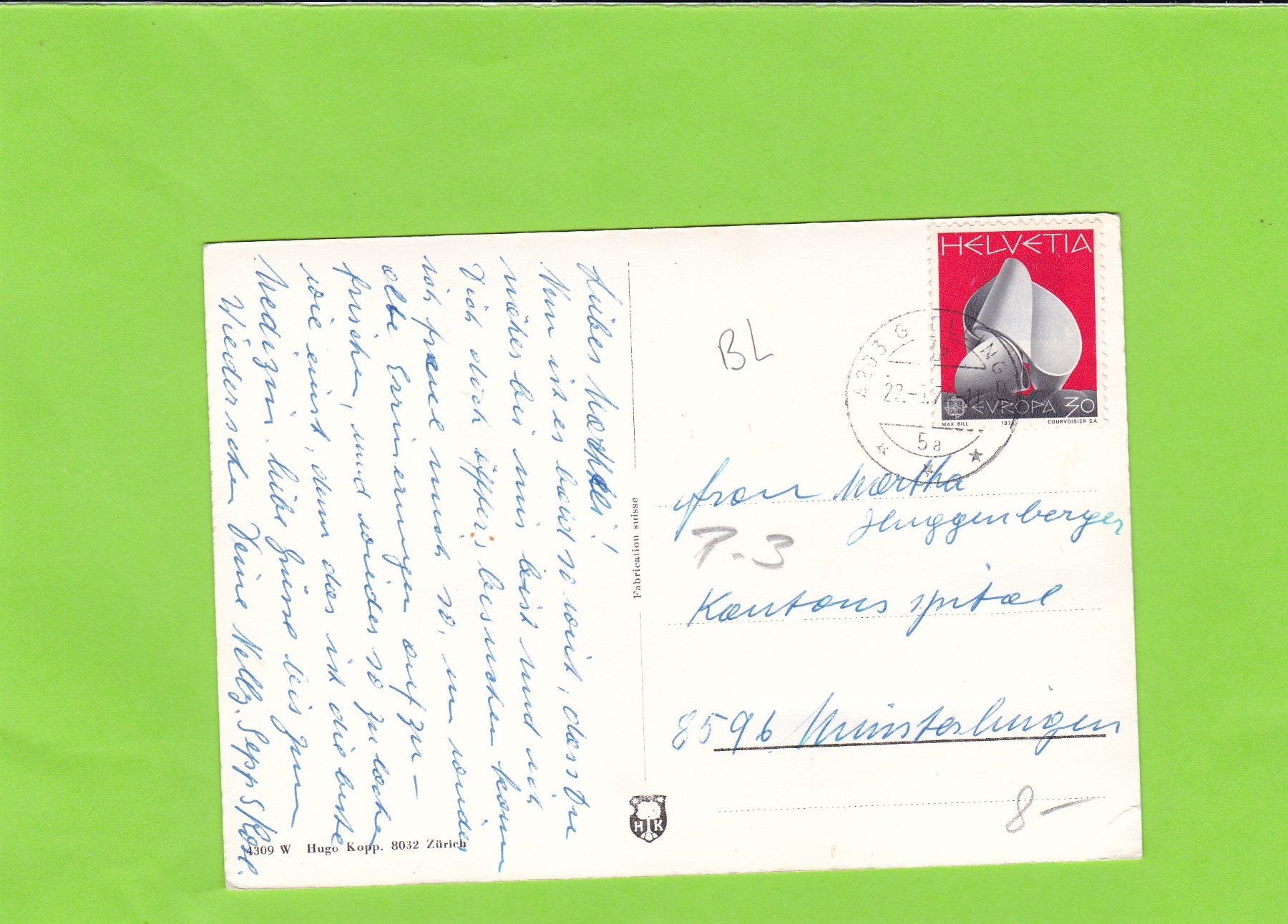 Cartoline postali: Grellingen BE, Ref. Kirche – Usato da St. Peterzell venduto da neckertal 1