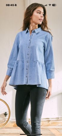ONLY Jeansbluse Hemd blau Oversize-Look, Gr. 40,Top Zustand!