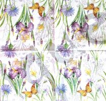 Serviette iris with butterfly (1696) 2Stk.