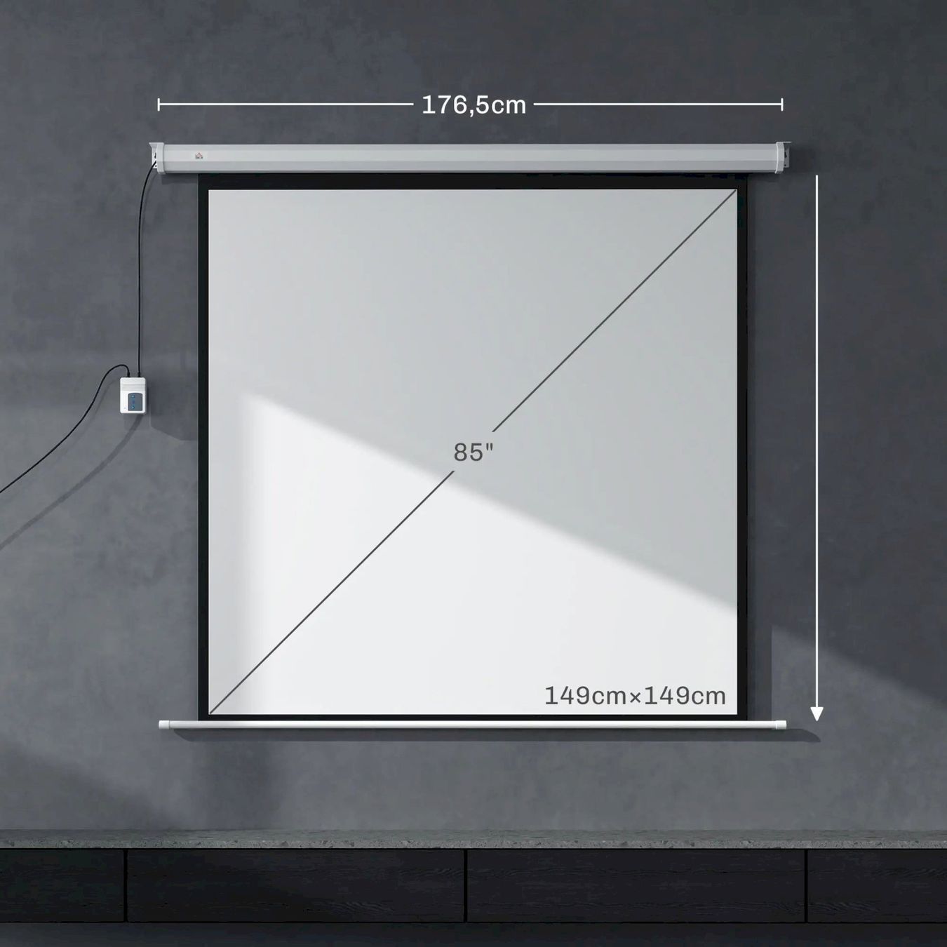 Heimkino: HOMCOM Beamer Leinwand 85” 152x152cm – Neu und originalverpackt aus Bottighofen von zaap 2