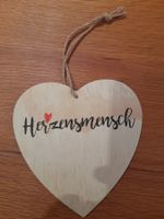 Deko Anhänger ,Herzensmensch, / Holzherz, 17 cm, Shabby Chic