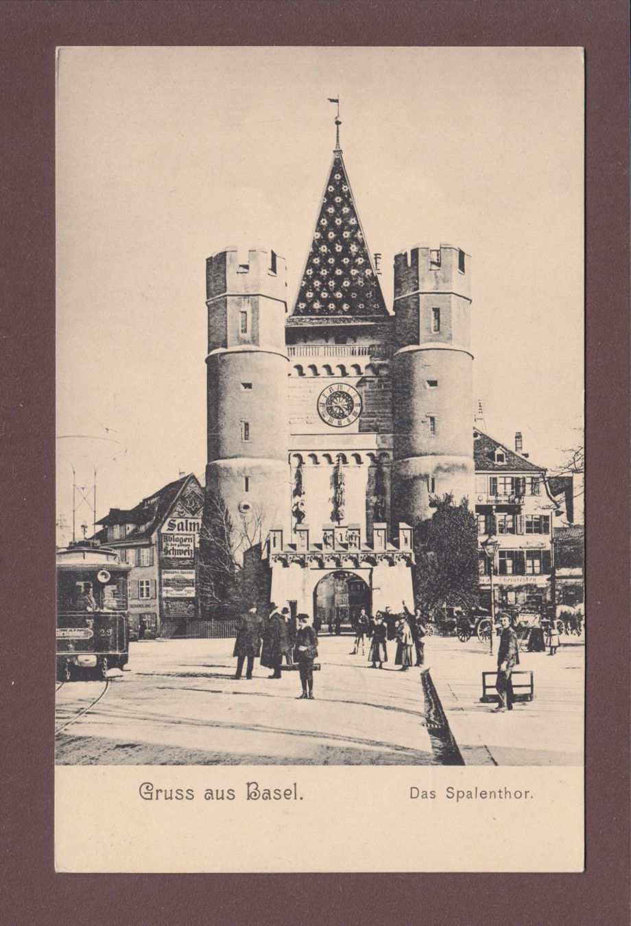 Cartoline postali: Gruss aus BASEL - Spalentor - Tram – Usato da Pully venduto da nicecards