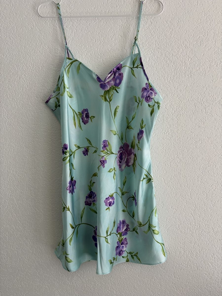 Top: Nuisette L.A. Intimates bleu fleurs taille L  – Nuovo (secondo la descrizione) da Champéry venduto da mag_zt5z