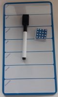 Semainier tableau blanc aimanté - Bleu