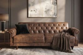 Schlafsofa VILLA CHIC 220 cm – Chesterfield -NEUWARE- ab 1Fr