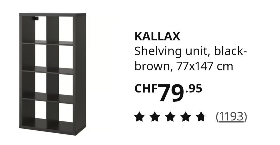 Scaffali: Ikea Kallax Regal schwarz (2) – Usato da Kaltbrunn venduto da chi_z9bj 2