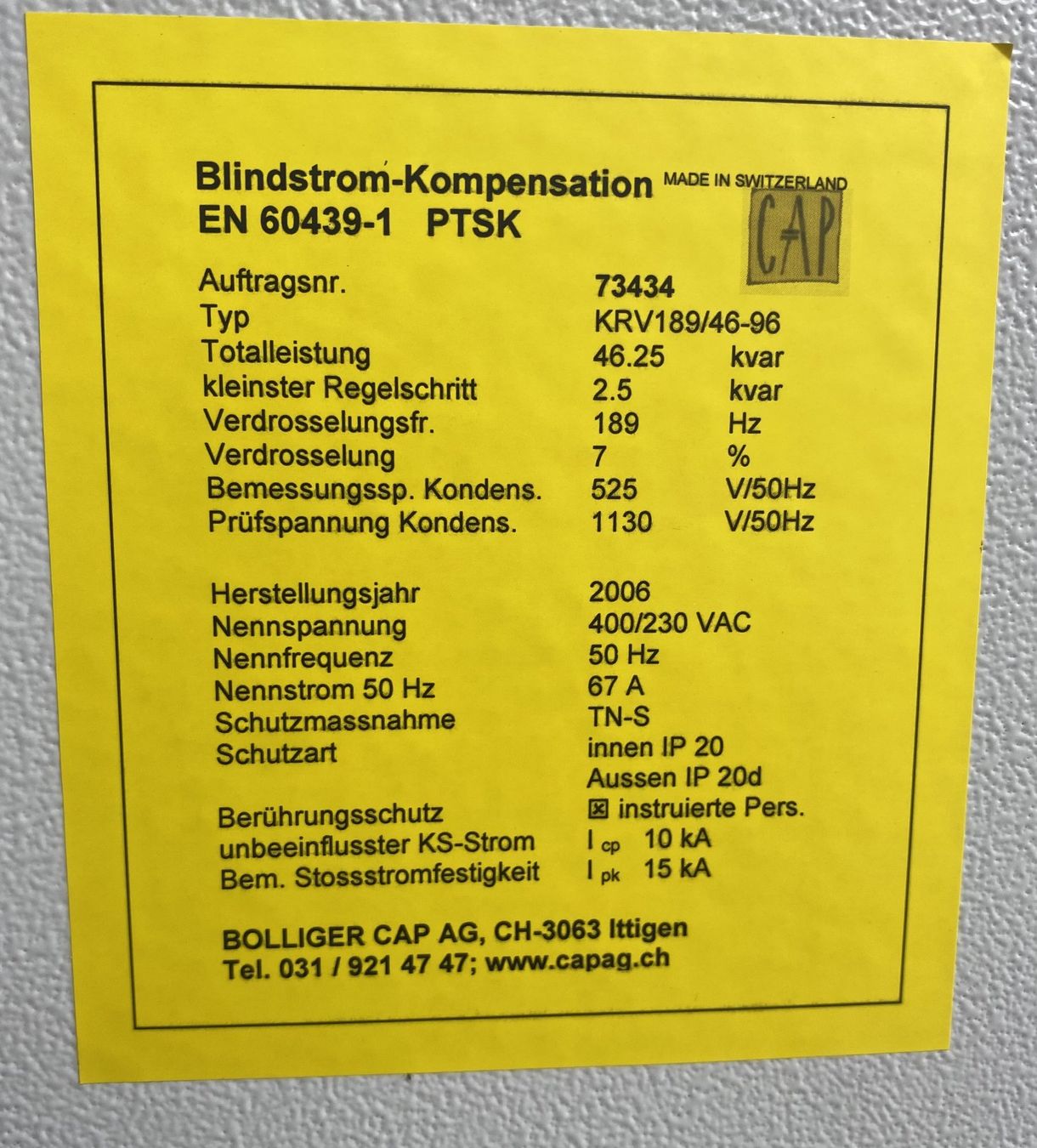Elektronikbauteile: Blindstrom-Kompensation – Gebraucht aus Hasle b. Burgdorf von sifiloje 1