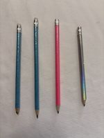Buntstifte 4er Set Glitzer pink blau silber neu