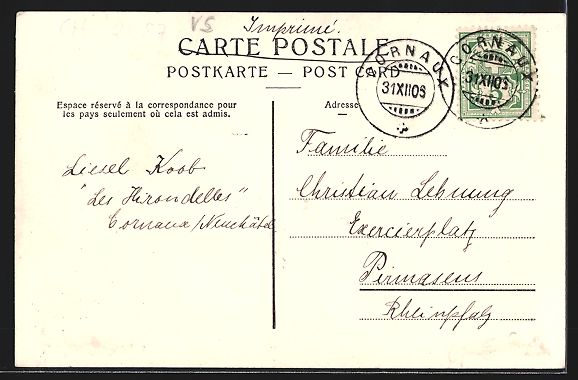 Cartoline postali: Passepartout-AK Neuchatel, Winterpanoram – Usato da Berlin venduto da bartko-reher 1
