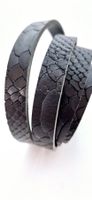 Lederriemen Schlangen Optik, 1.5 cm breit, schwarz