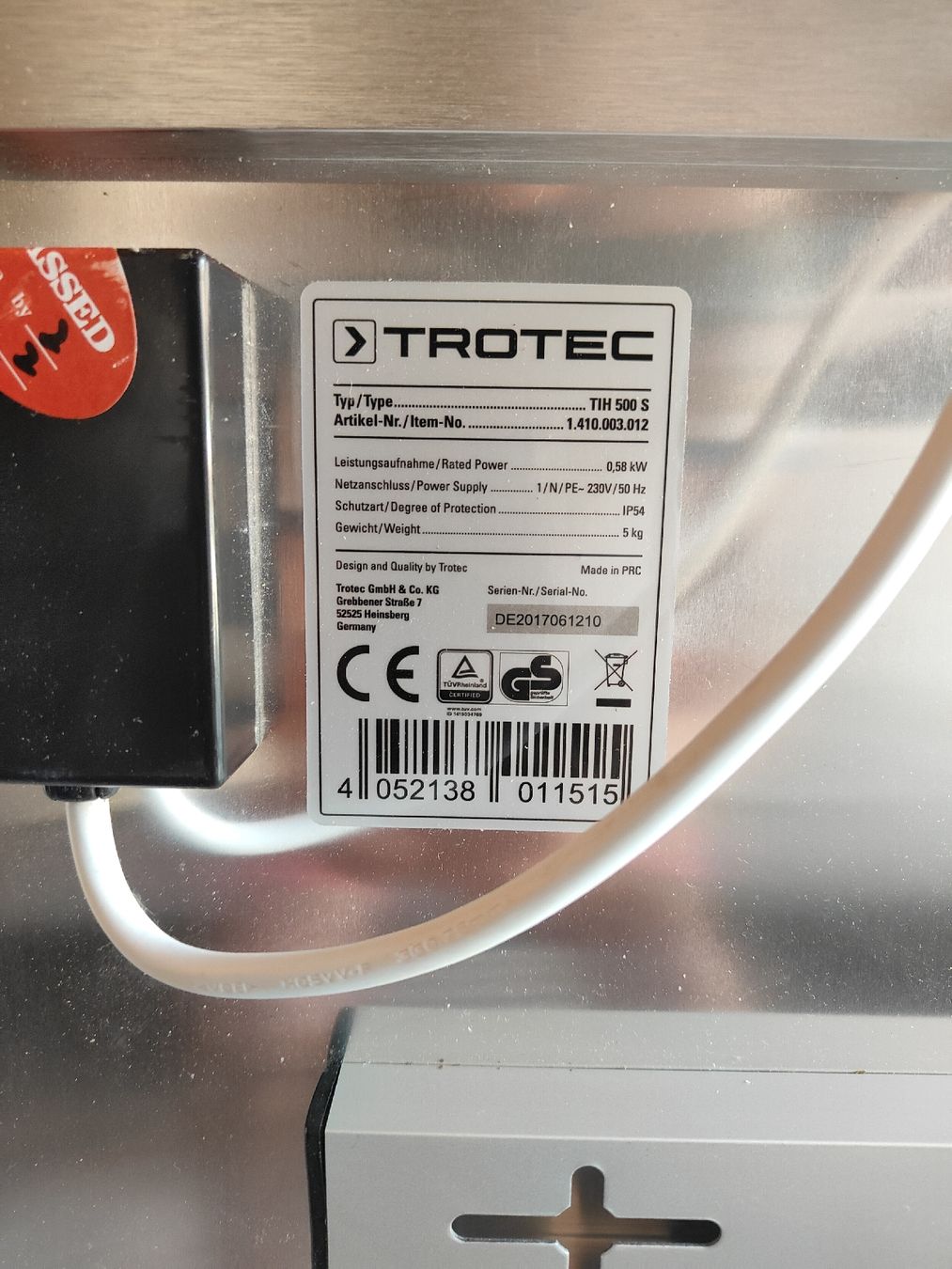 Radiatori: Infrarotheizung TIH 500 S 90 – Nuovo (secondo la descrizione) da Kloten venduto da fra_ftm9