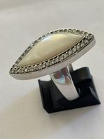 Ring mit Perlmutt und Zirkonia Silber 925  53