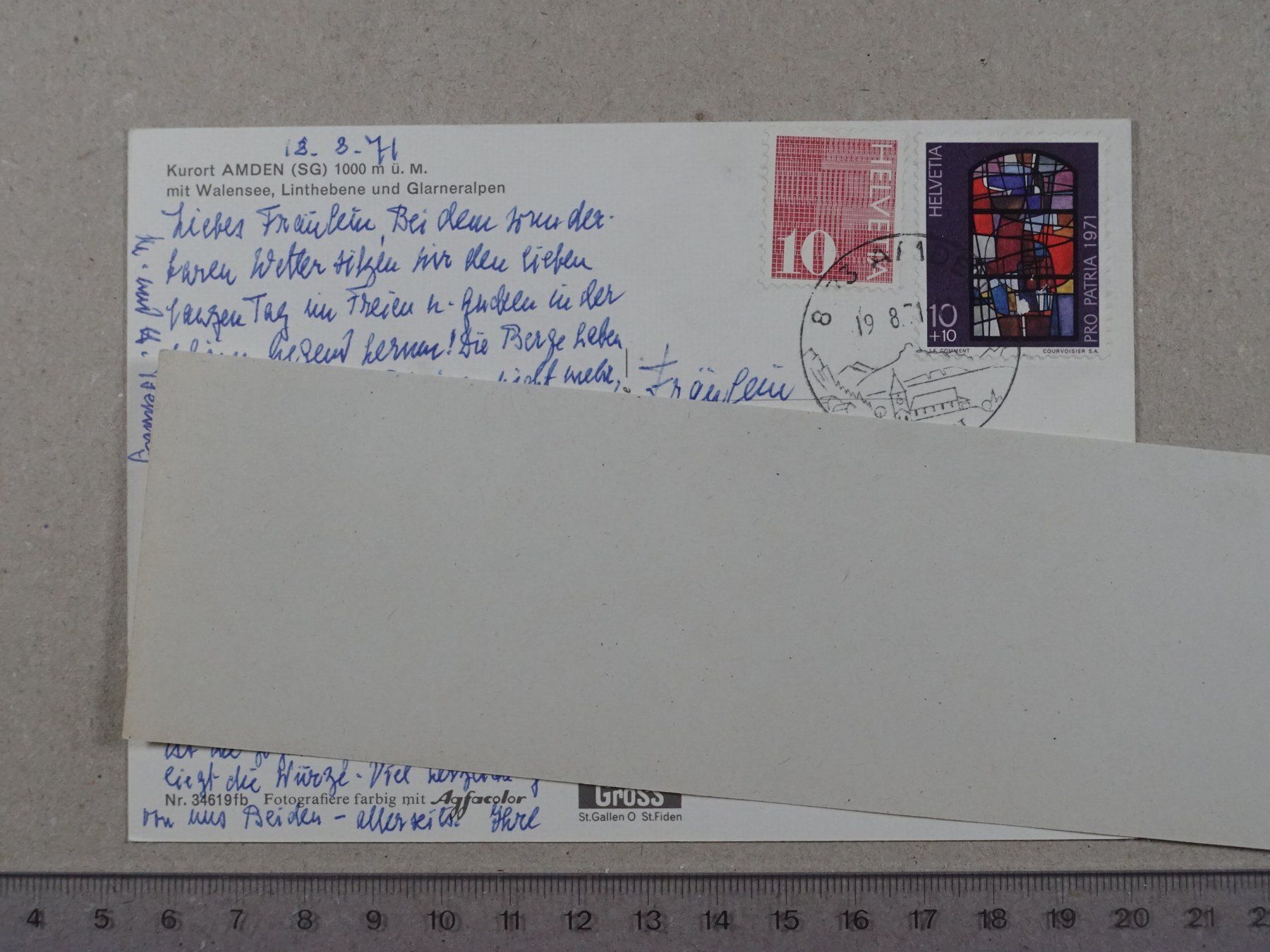 Ansichtskarten: Amden, 1971 – Gebraucht aus Lenzburg von fh1 1