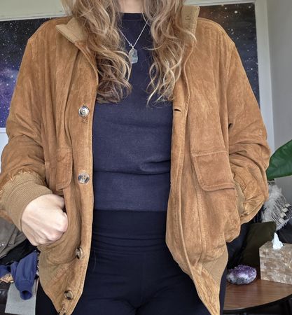 Damen Wildlederjacke braun Grösse M/L guter Zustand