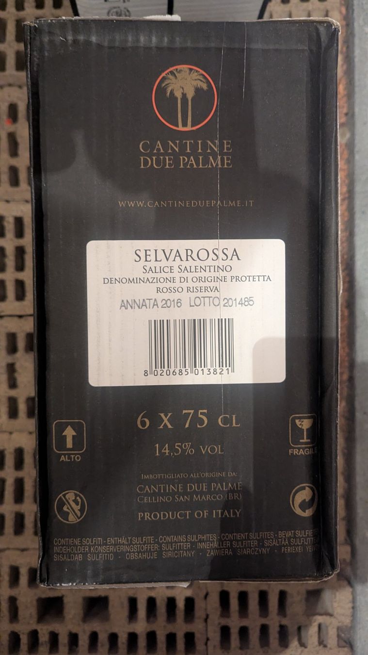 Vino: Selvarossa Salice Salentino Rosso Riserva 2016 – Nuovo e nell'imballaggio originale da Root venduto da Wollis