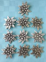 10 grosse Edelweiss Nieten 44x48 mm Tracht