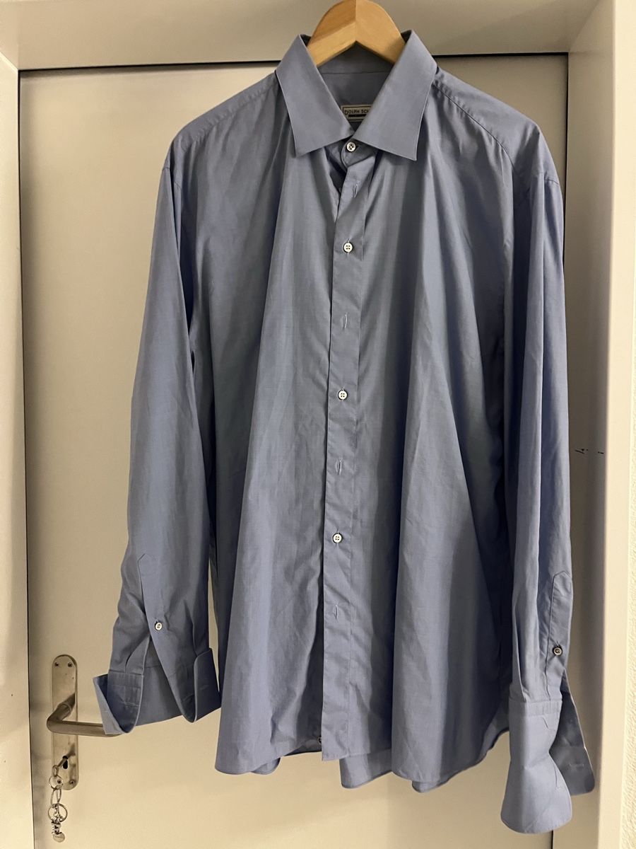 Camicie: Dolph Schmid Herrenhemd blau Gr. 45Top Zustand – Usato da Brüttisellen venduto da lilien2012