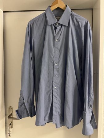 Dolph Schmid Herrenhemd blau Gr. 45Top Zustand