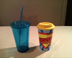 2 Sommer Becher, Trinkbecher, Superheld Design, Top Zustand