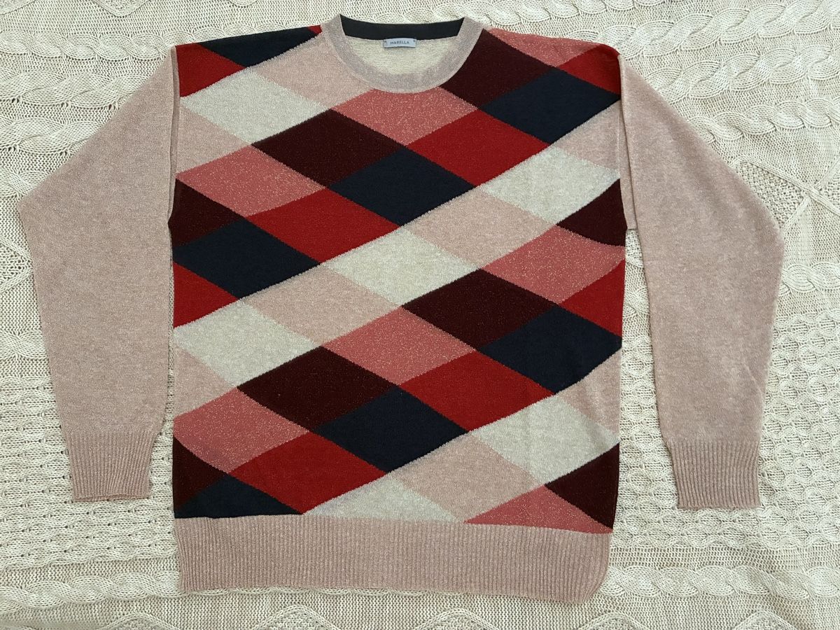 Marella Pulls & Sweat-shirts: Marella Pullover Rautenmuster, New, Size S/M  – Neuf (Voir description) à Lausanne par milasha