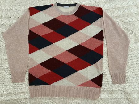 Marella Pullover Rautenmuster, New, Size S/M 