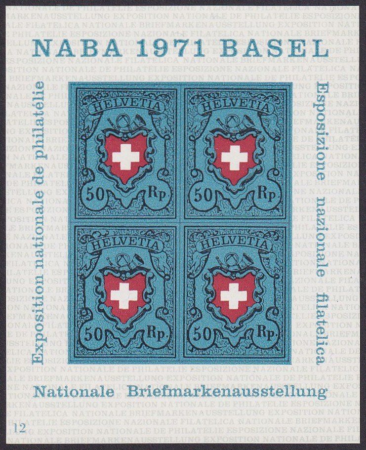 Tutti i francobolli: 1971, NABA BASEL (Rayon) Block W44, postfrisch ** FW: 2.00 – Nuovo (secondo la descrizione) da Ebikon venduto da SilvioFreund