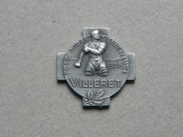 Abzeichen Jura Schwingfest Schwingen Villeret BE / JU 1958