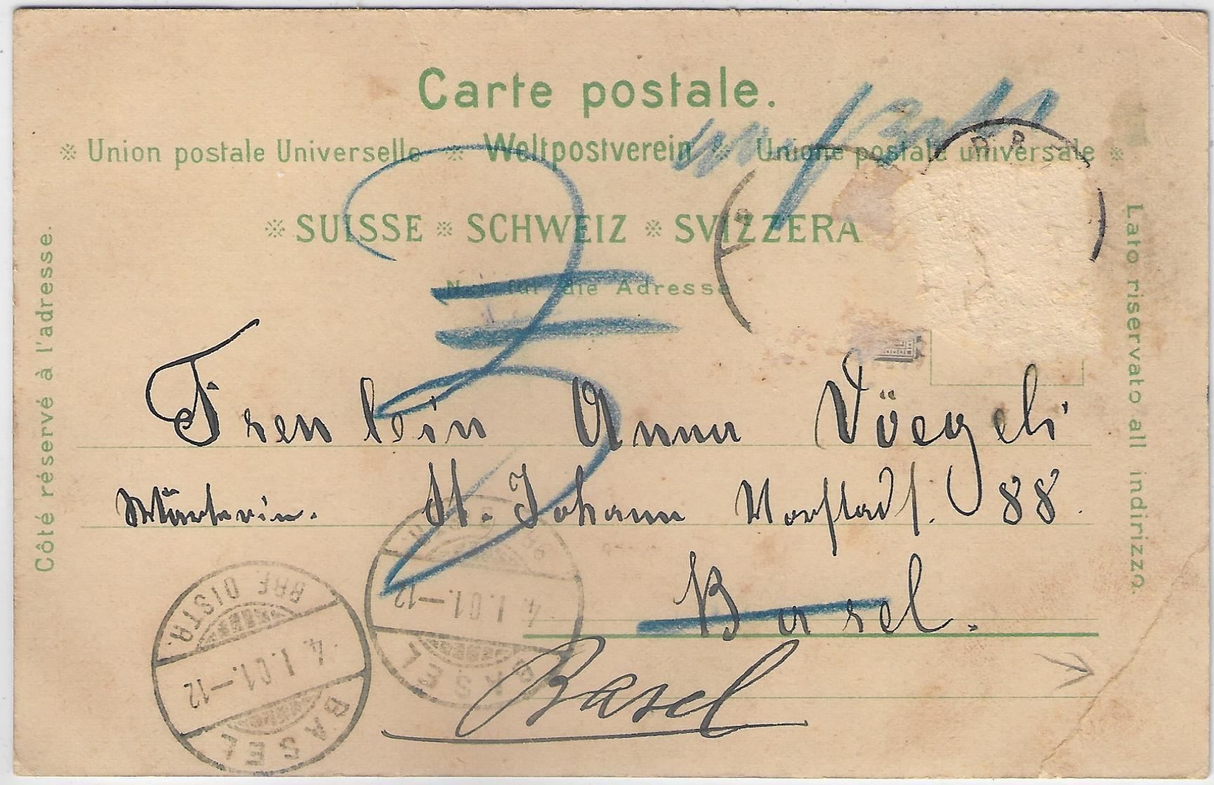 Cartoline postali: Gruss aus Wildberg ZH - Litho 1901 – Usato da Ettingen venduto da Kartenplanet 1