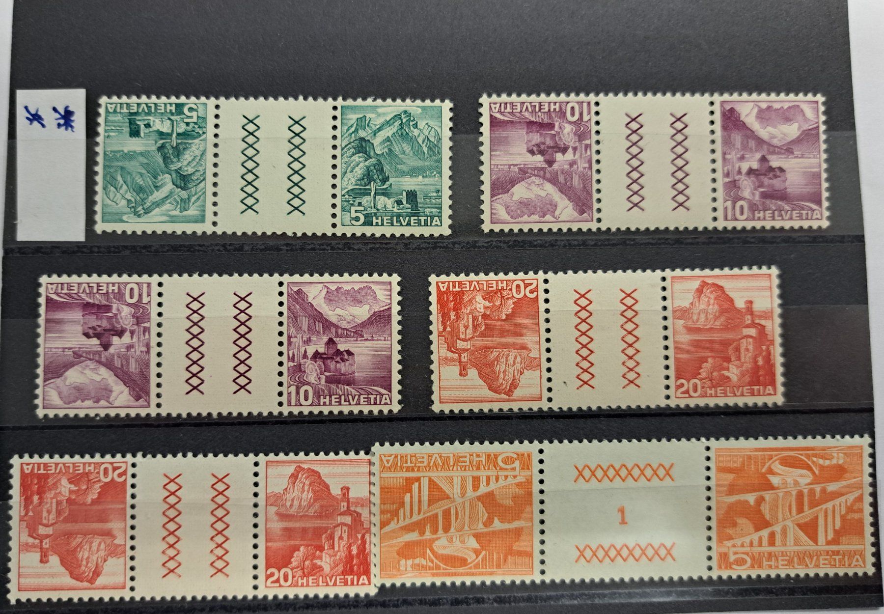 Tutti i francobolli: 10 Stk. CH Briefmarken-Steckkarten, postfrisch etc. – Usato da Münchwilen AG venduto da Nesar 1