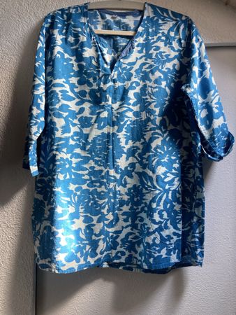 Tatti Sommer Bluse, blau/weiss, Gr.M wie neu!
