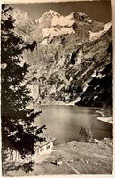 AK Oeschinensee mit Blüemlisalp, gel. 1953, Gasthausstempel